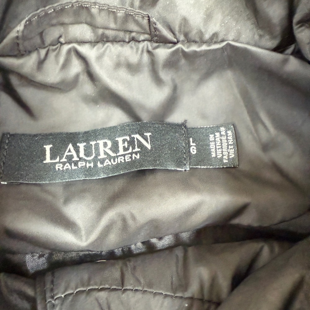 Ralph Lauren Women's Black Quilted Vest Crest Logo Preppy Style Black LARGE NEW - Picture 9 of 14